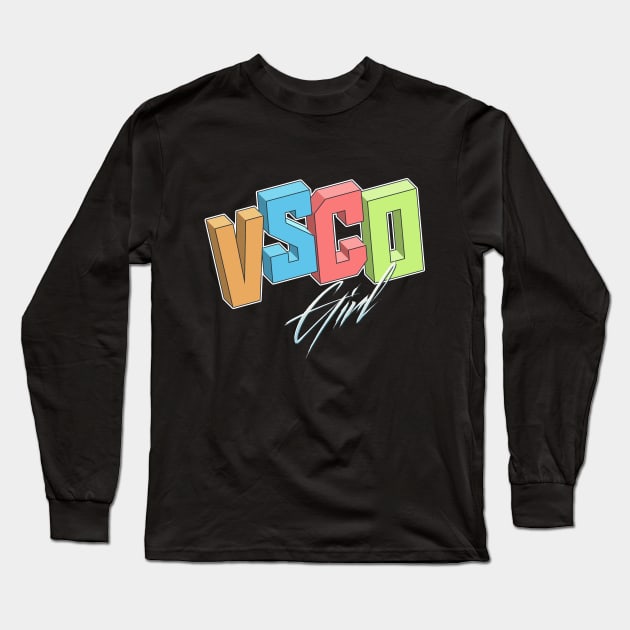 VSCO Girl / Aesthetic Type Design Long Sleeve T-Shirt by DankFutura